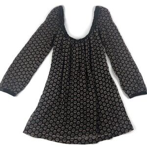 213 Womens Blouse, Black Dot Pattern Medium